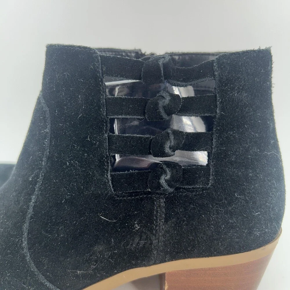Sole Society Boots Womens Size 8 SO-NIANYA Black Leather Cutout Ankle Booties
